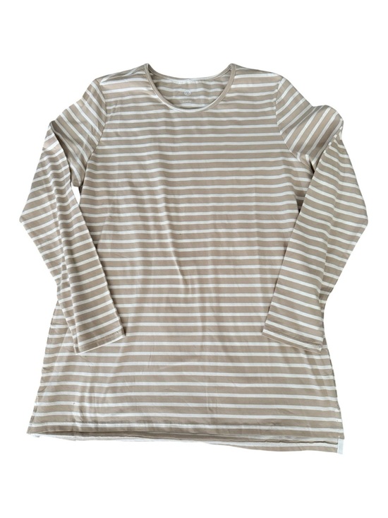 Marleylilly Tops - Marleylilly Striped Tunic Top Beige & White cozy flannel cottagecore casual XL